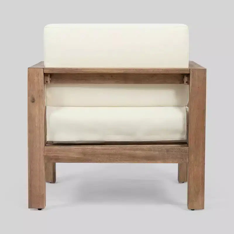 Ensemble de conversation 4 pièces en bois d'acacia Genser : causeuse extérieure, fauteuils club, table basse - Christopher Knight Home