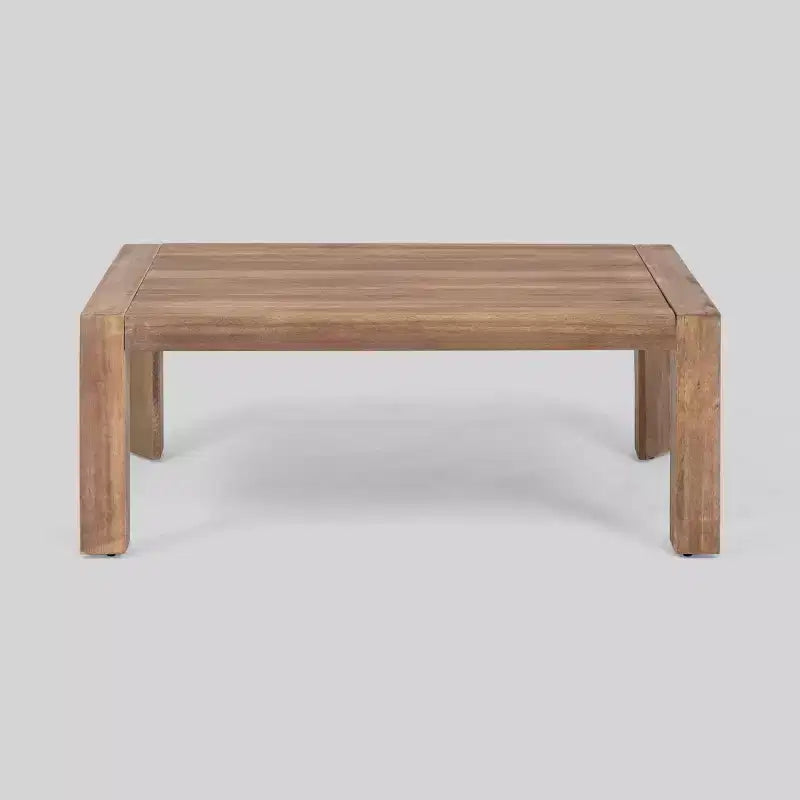 Ensemble de conversation 4 pièces en bois d'acacia Genser : causeuse extérieure, fauteuils club, table basse - Christopher Knight Home