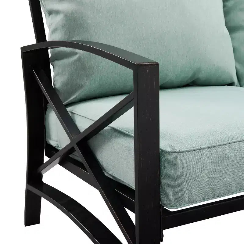 Ensemble de canapé d'extérieur 3 pièces Kaplan avec canapé et 2 fauteuils - Mist - Crosley : Cadre en acier, résistant aux intempéries