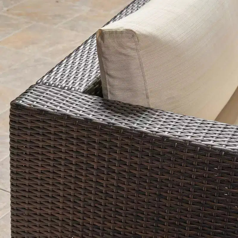Ensemble de canapé d'angle en osier 10 pièces Santa Rosa - Marron/Beige - Christopher Knight Home