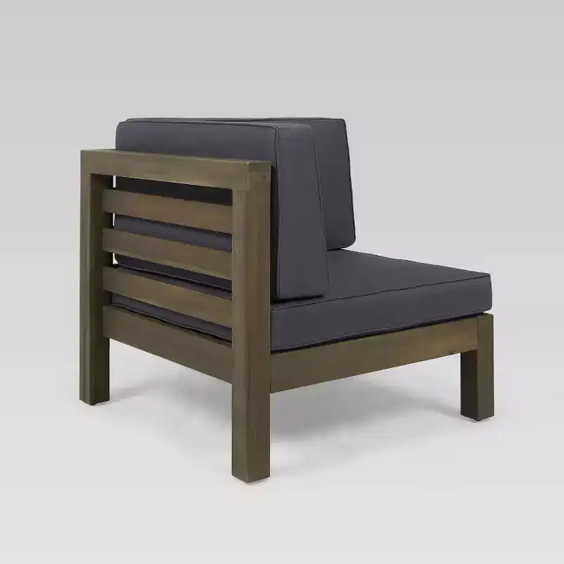 Oana, canapé modulable 4 pièces en acacia et ensemble de table - gris/gris foncé - Christopher Knight Home