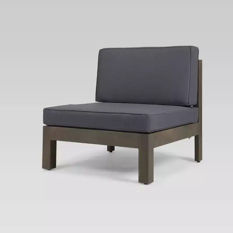 Oana, canapé modulable 4 pièces en acacia et ensemble de table - gris/gris foncé - Christopher Knight Home
