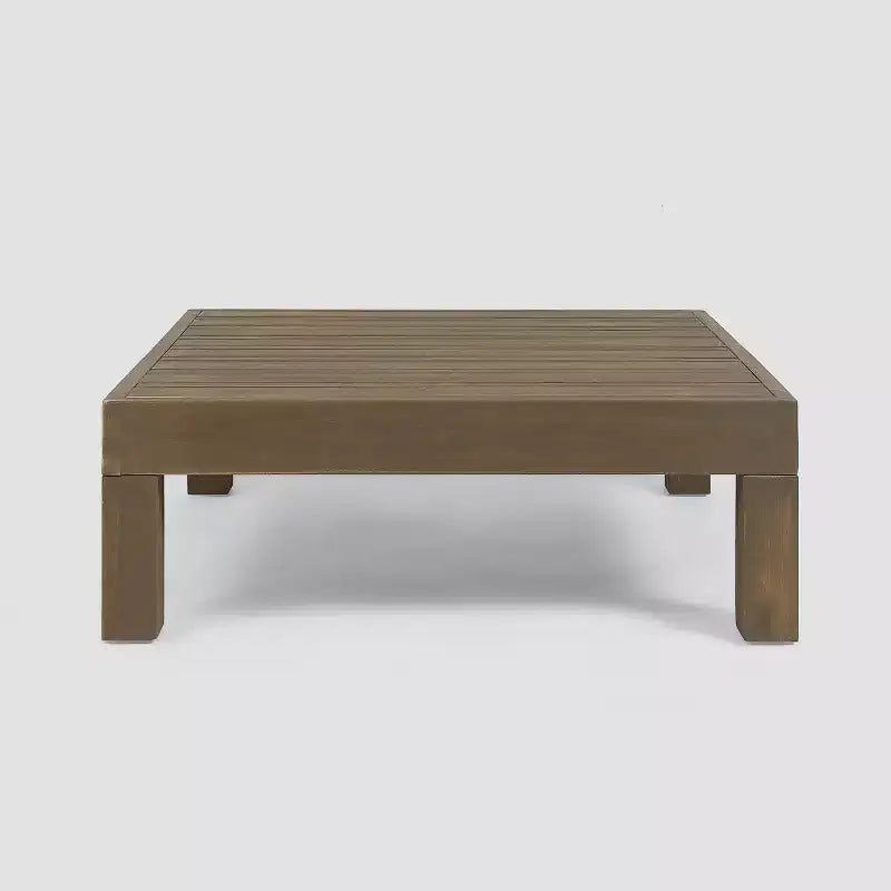 Oana, canapé modulable 4 pièces en acacia et ensemble de table - gris/gris foncé - Christopher Knight Home