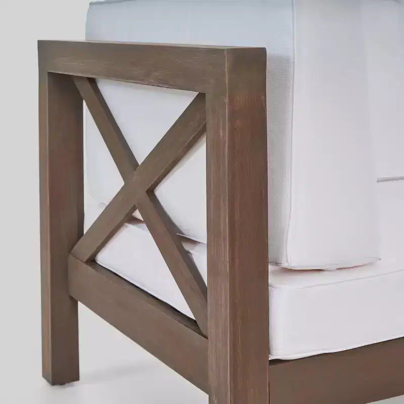Ensemble sectionnel et fauteuil de club en bois d'acacia Brava 5 pièces : ensemble de patio résistant aux intempéries - Christopher Knight Home
