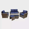 Leisure Made Newton 6pc Wicker Seating in Navy Fabric