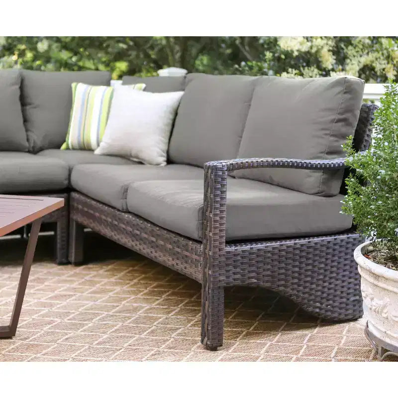 Ensemble de 5 fauteuils de jardin en osier Augusta de Leisure Made en tissu gris