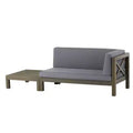 2pc Brava Outdoor Acacia Wood Right Arm Loveseat & Coffee Table with Cushion - Christopher Knight Home: Patio Set with Removable Cushions