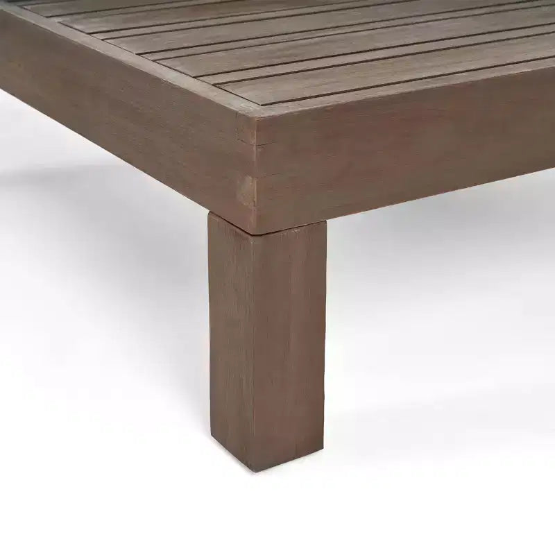 Causeuse d'extérieur avec accoudoir droit et table basse en bois d'acacia Brava, 2 pièces, avec coussin – Christopher Knight Home : Ensemble de patio avec coussins amovibles