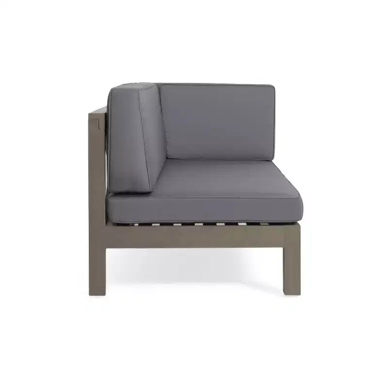 Causeuse d'extérieur avec accoudoir droit et table basse en bois d'acacia Brava, 2 pièces, avec coussin – Christopher Knight Home : Ensemble de patio avec coussins amovibles