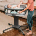 Bassinet Changer & Organizer Gray Rounded Corners Modern Style 30 lb Capacity