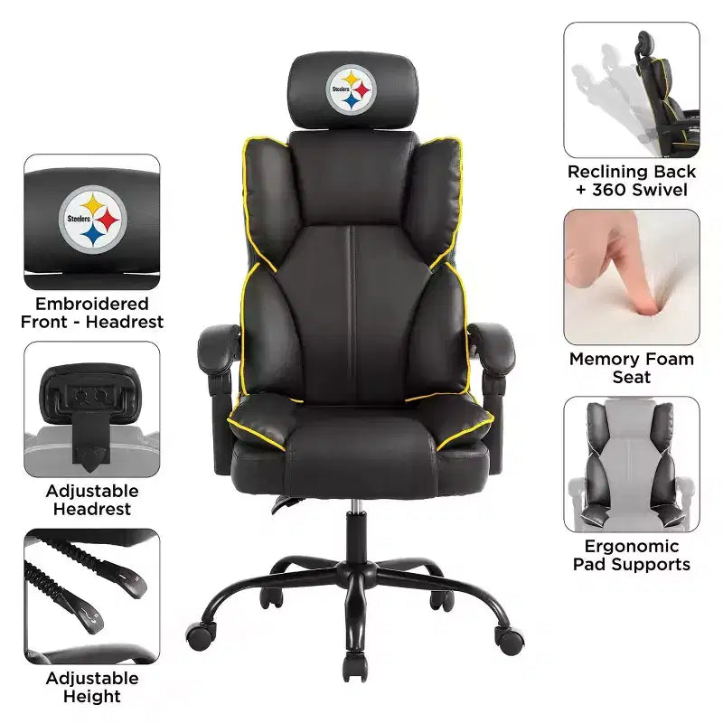 Licensed Sports Team Gaming Office Chair Faux Leather Adjustable