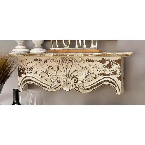 28" x 9" Rustic Fir Wood Wall Shelf Vintage Decor No Hooks Fully Assembled