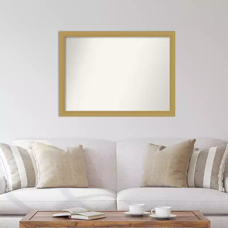 42" x 31" Non-Beveled Grace Brushed Gold Wall Mirror