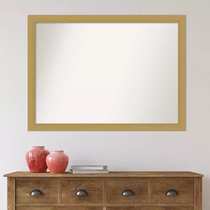 42" x 31" Non-Beveled Grace Brushed Gold Wall Mirror