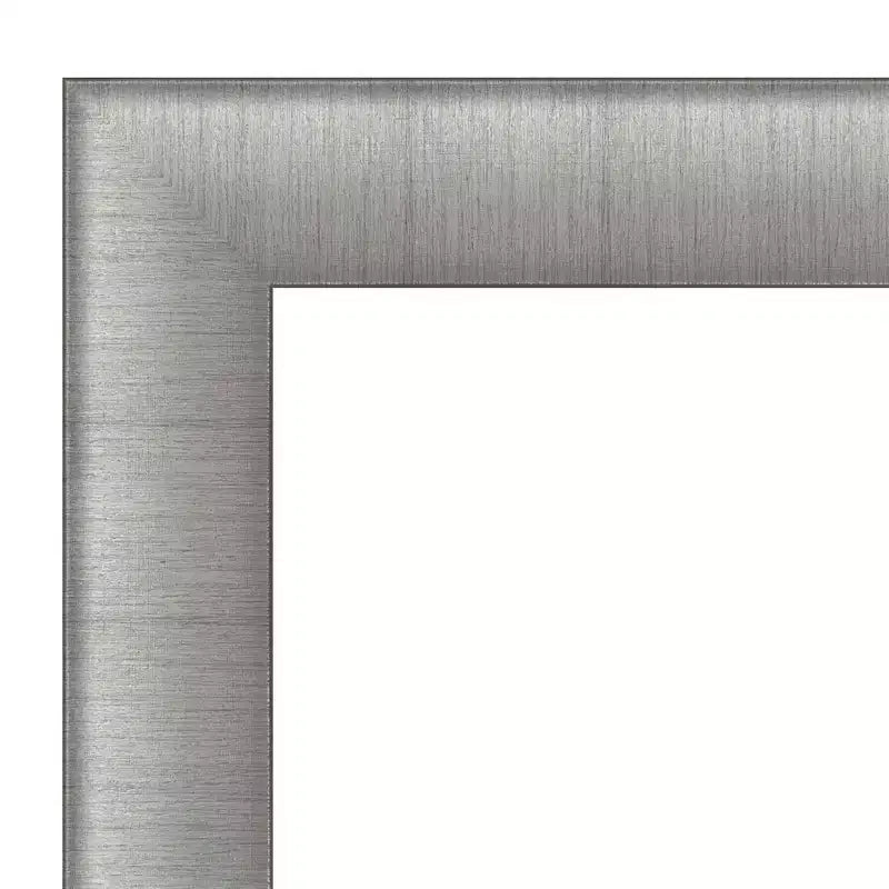 33" x 27" Non-Beveled Elegant Bathroom Wall Mirror Brushed Pewter Rectangle Polystyrene Frame Wall Mounted