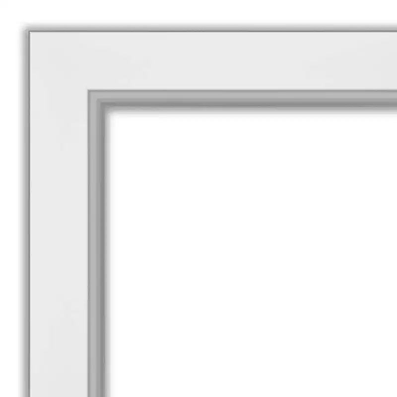 19" x 53" White Silver Framed Full-Length On the Door Mirror Wood Frame No Assembly Required