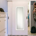 19" x 53" White Silver Framed Full-Length On the Door Mirror Wood Frame No Assembly Required
