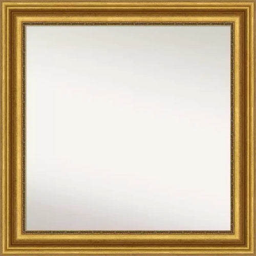 Amanti Art 32"x32" Non-Beveled Parlor Gold Wall Mirror : Modern Square Framed, Includes Mounting Hardware