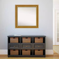 32"x32" Non-Beveled Parlor Gold Wall Mirror Modern Square Framed Includes Mounting Hardware