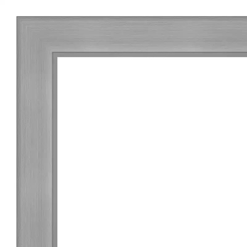 32" x 26" Non-Beveled Vista Brushed Nickel Wall Mirror Modern Rectangle Polystyrene Frame