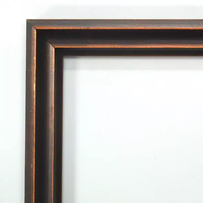 40" x 29" Non-Beveled Dark Bronze Scoop Wood Wall Mirror