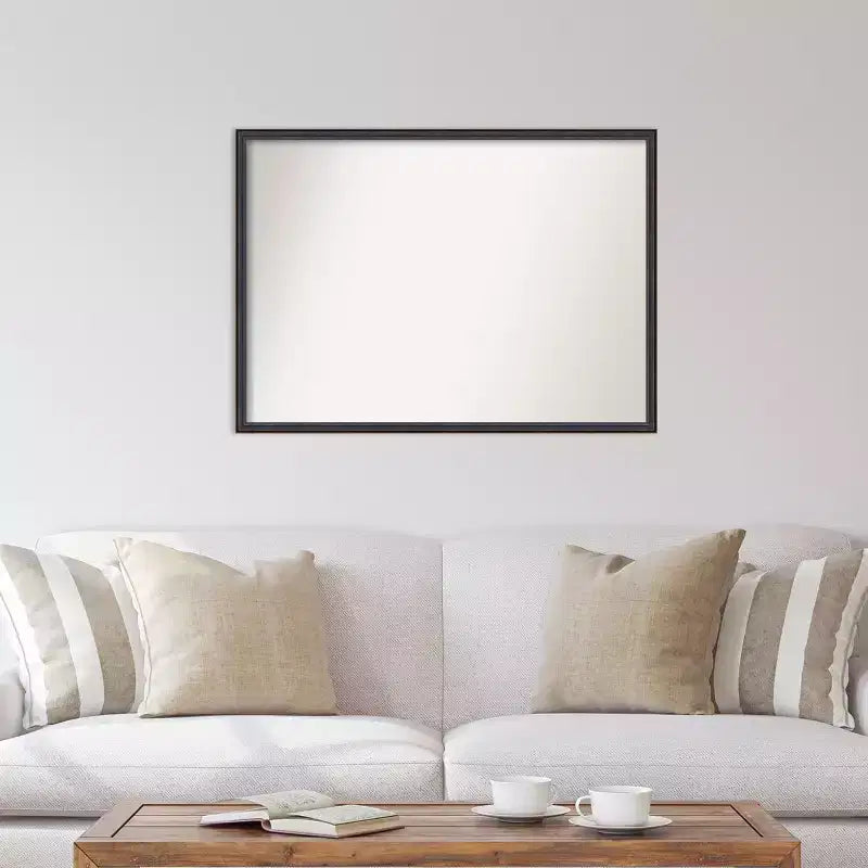 40" x 29" Non-Beveled Dark Bronze Scoop Wood Wall Mirror