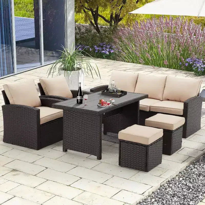 EROMMY Salons de Jardin 6 Pièces