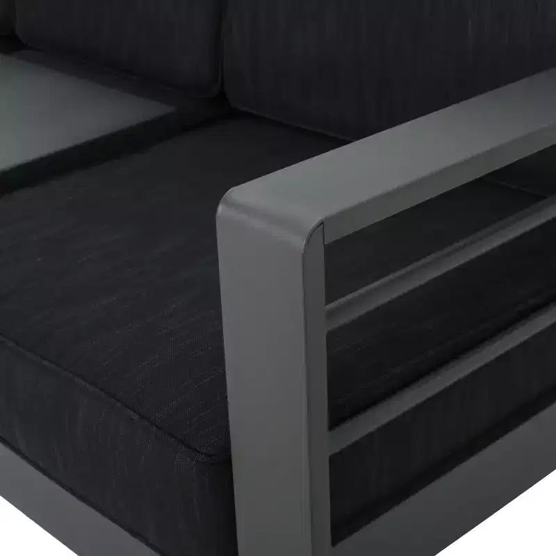 Christopher Knight Home Cape Coral Salon de jardin 7 places en aluminium avec foyer