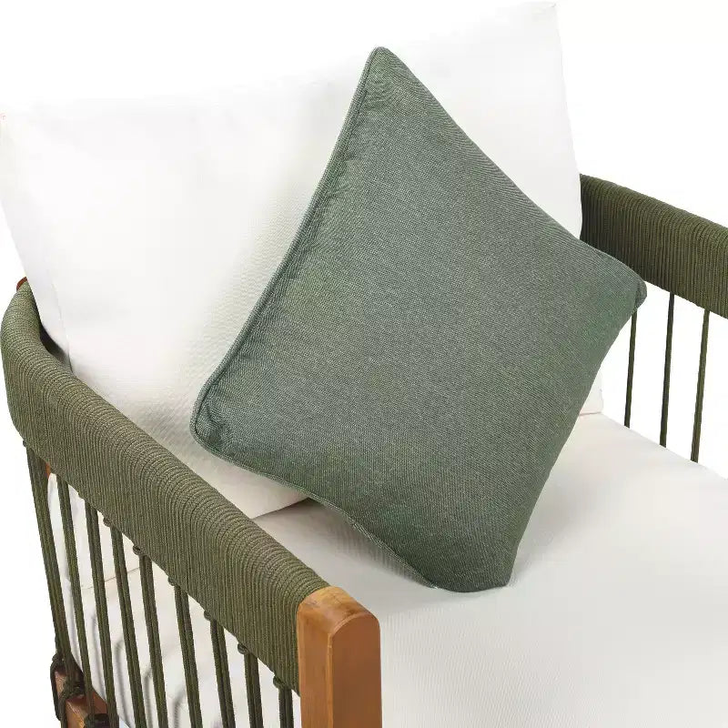 Christopher Knight Home Clifton Ensemble de 3 pièces de Patio en Acacia Rustique et Design à Lattes de Corde avec Coussins