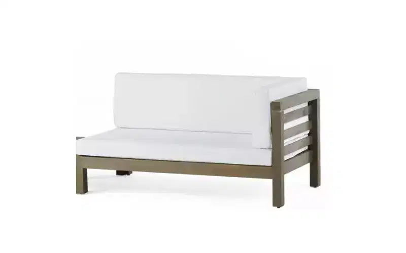 Christopher Knight Home Cynthia Ensemble de canapés de jardin modulables en L en bois d'acacia rembourrés à 5 places avec table basse