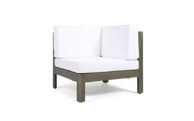 Christopher Knight Home Cynthia Ensemble de canapés de jardin modulables en L en bois d'acacia rembourrés à 5 places avec table basse