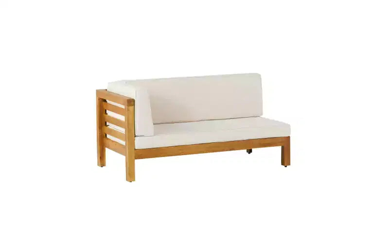 Christopher Knight Home Cynthia Ensemble de canapés de jardin modulables en L en bois d'acacia rembourrés à 5 places avec table basse