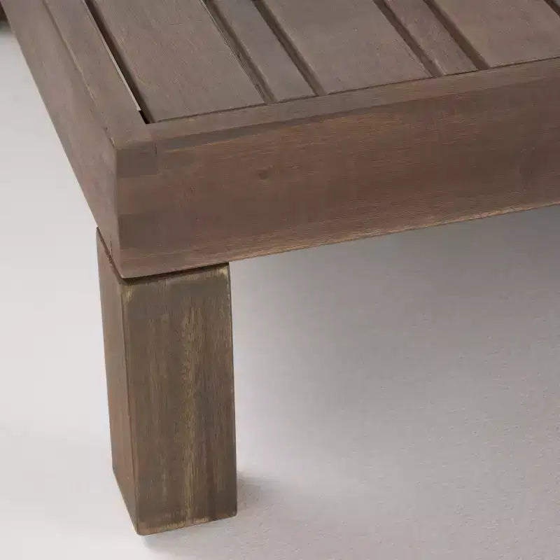 Christopher Knight Home Cynthia Ensemble de canapés de jardin modulables en L en bois d'acacia rembourrés à 5 places avec table basse