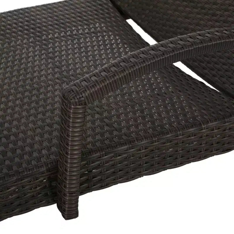 Ensemble chaise longue et table pliantes réglables en osier GDFStudio Olivia