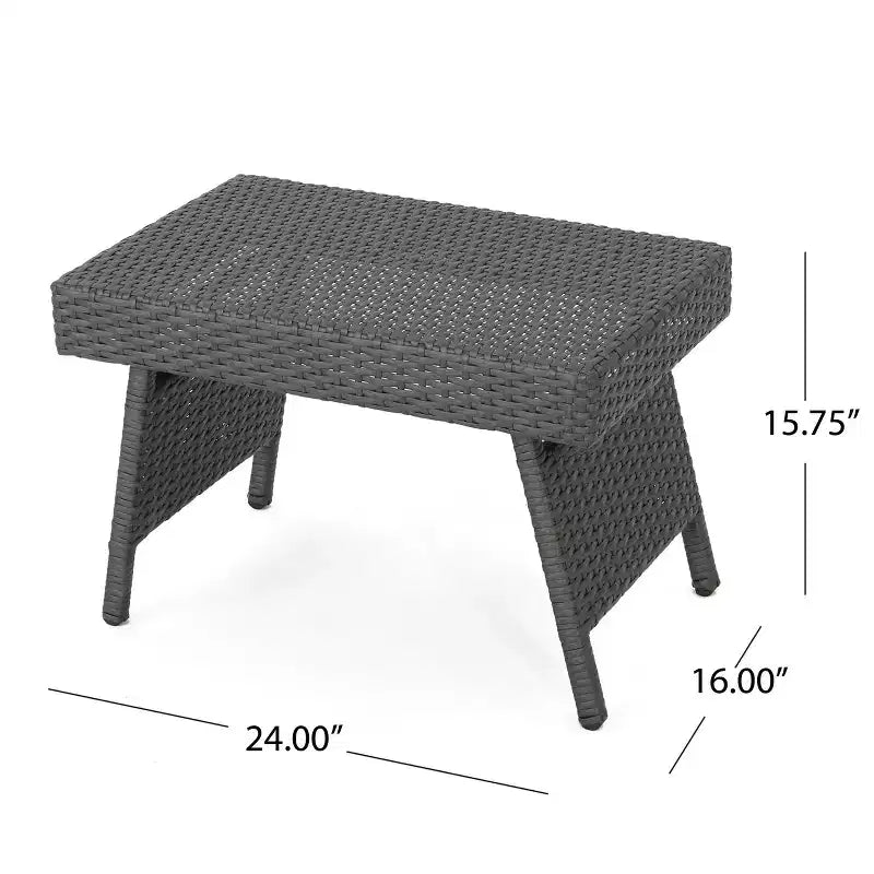Ensemble chaise longue et table pliantes réglables en osier GDFStudio Olivia