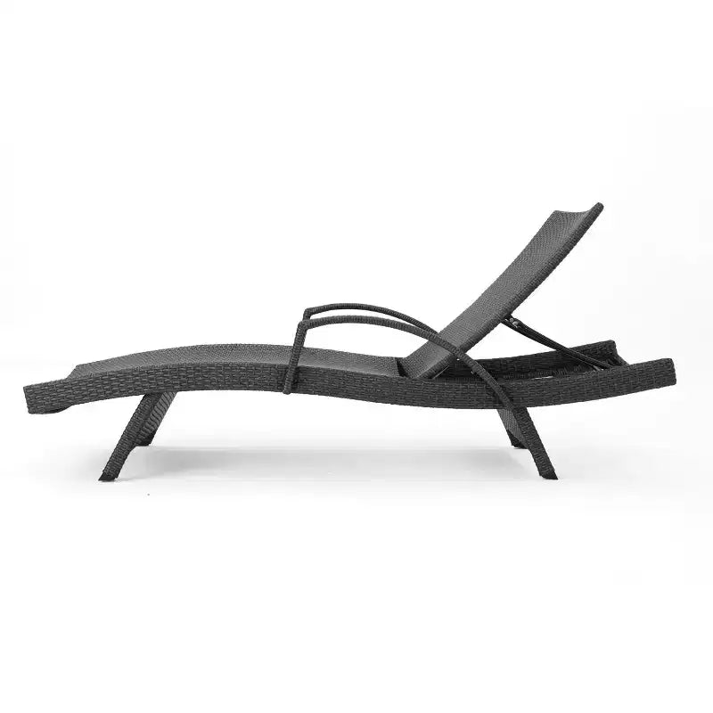 Ensemble chaise longue et table pliantes réglables en osier GDFStudio Olivia