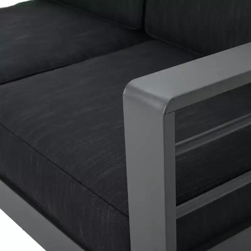 GDFStudio Crested Bay Salon de jardin 8 places en aluminium avec coussins