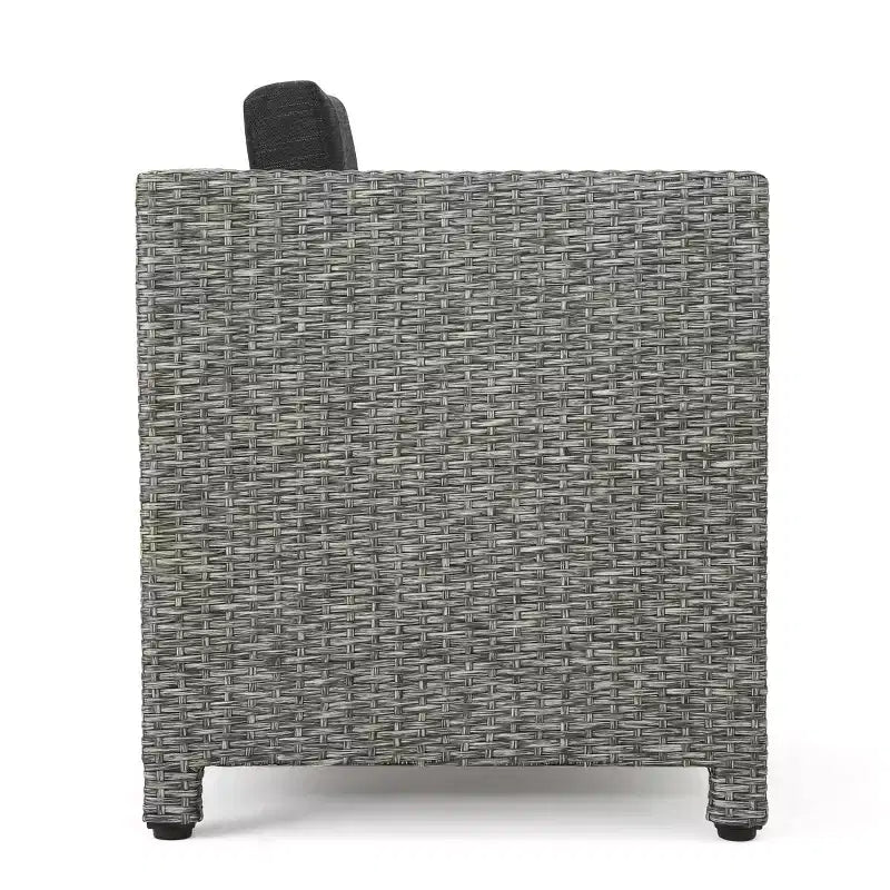 Christopher Knight Home Overton Ensemble 5 pièces de fauteuils de jardin et de foyer d'extérieur en osier avec coussins