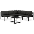 vidaXL Patio Furniture Set Sectional Sofa with Cushions Aluminum Anthracite