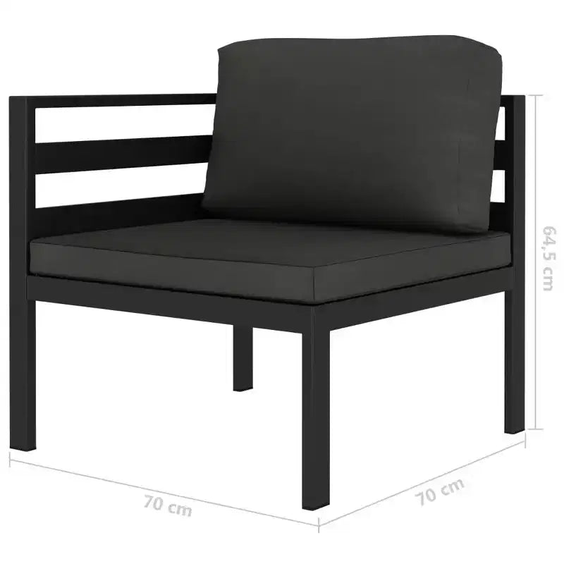 vidaXL Salon de jardin modulaire avec coussins en aluminium anthracite