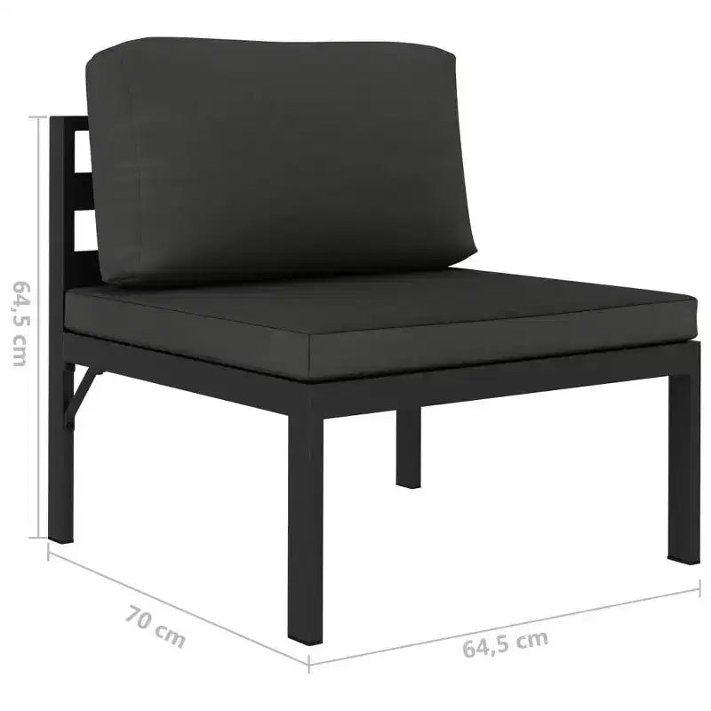 vidaXL Salon de jardin modulaire avec coussins en aluminium anthracite