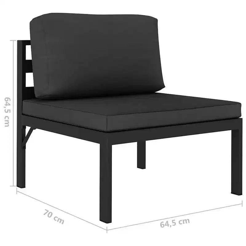 vidaXL Salon de jardin modulaire avec coussins en aluminium anthracite