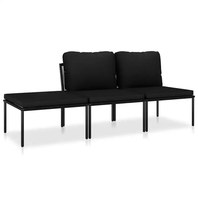 vidaXL Patio Lounge Set Patio Furniture Set Table and Chair Set Black PVC