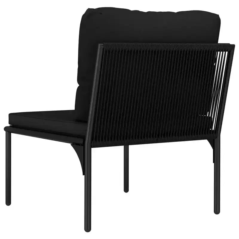 vidaXL Salon de jardin PVC noir avec table et chaises