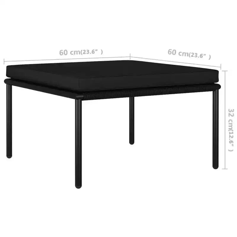 vidaXL Salon de jardin PVC noir avec table et chaises
