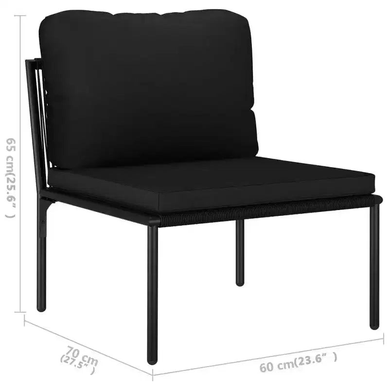 vidaXL Salon de jardin PVC noir avec table et chaises