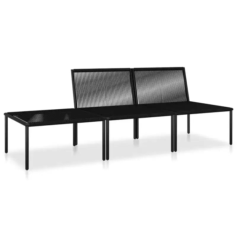 vidaXL Salon de jardin PVC noir avec table et chaises