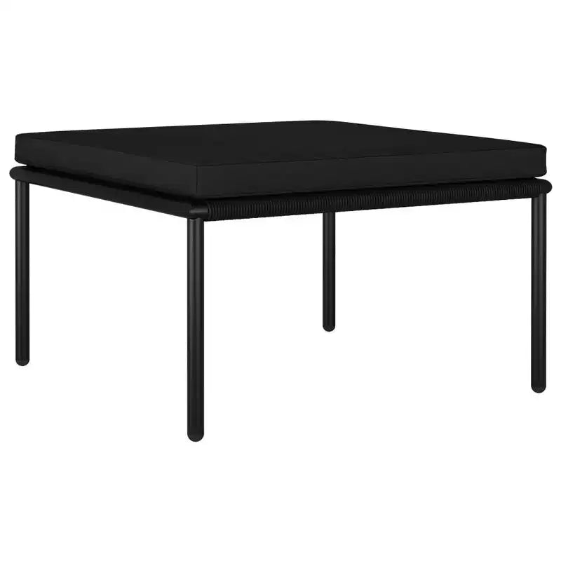 vidaXL Salon de jardin PVC noir avec table et chaises
