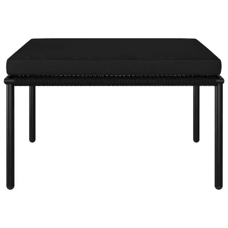 vidaXL Salon de jardin PVC noir avec table et chaises
