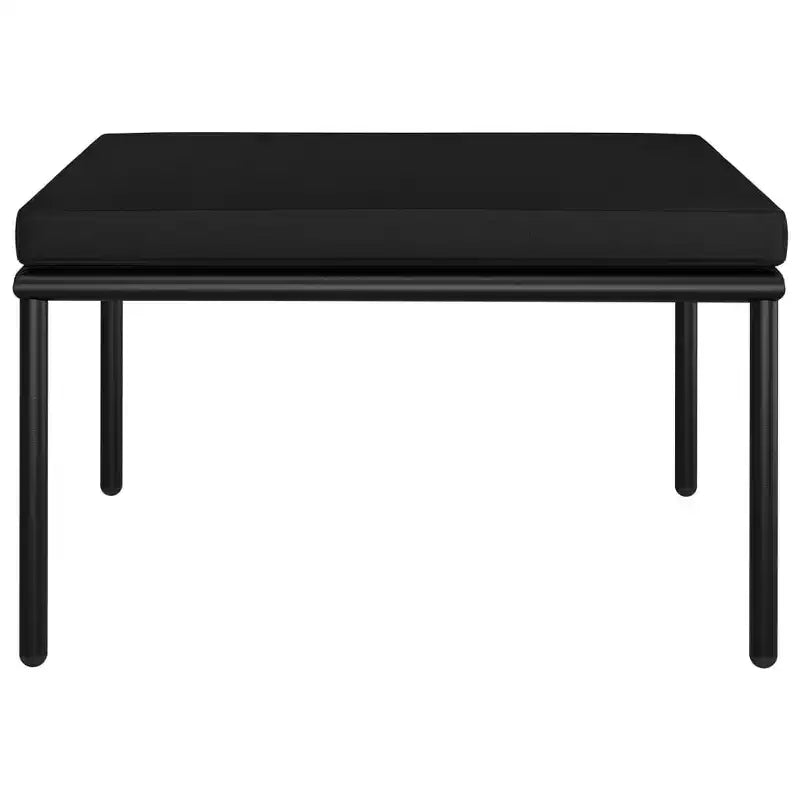 vidaXL Salon de jardin PVC noir avec table et chaises